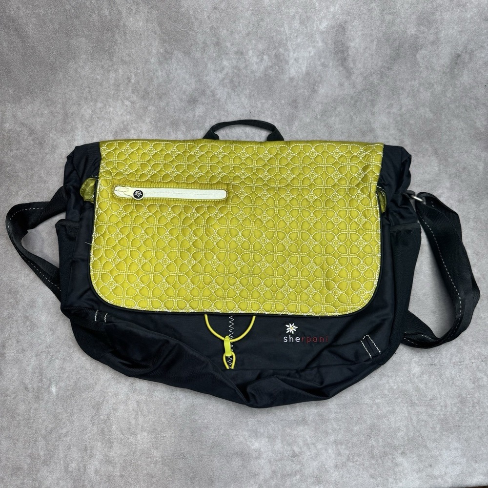 SHERPANI Messenger Bag Crossbody Purse Black Green Quilted
